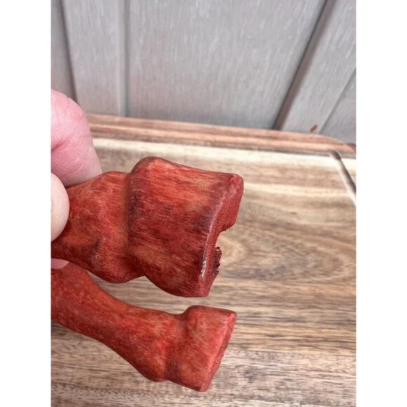 Vintage Hand Carved Wooden Camel Statue Red Toned Wood Figurine Sculpture Large - Picture 10 of 11